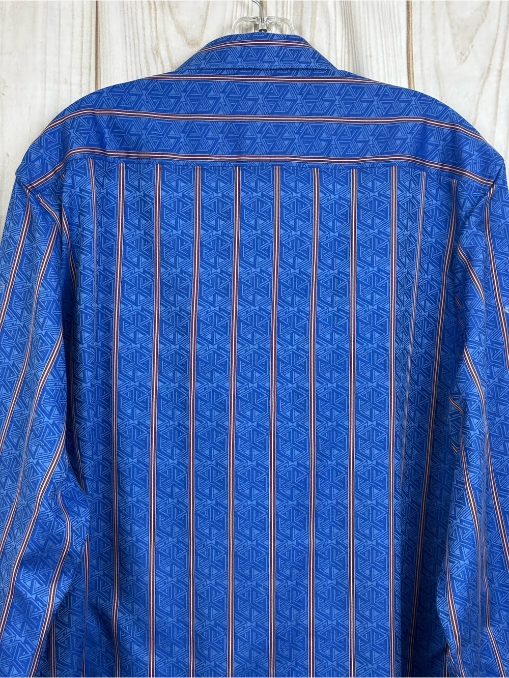 Robert Graham Men's Long-Sleeve Button-Up Classic Fit Shirt Striped Blue NWOT XL - Picture 4 of 16